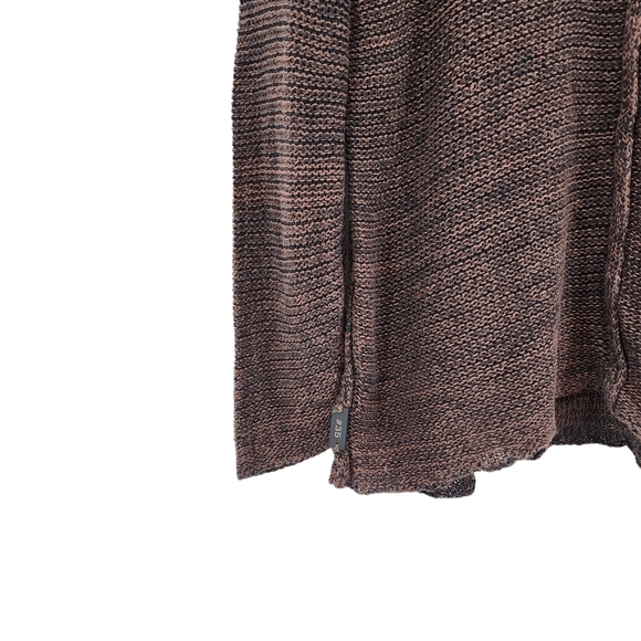 Women's Vintage Linen Silk Blend Chunky Knit Slouchy  V-neck Sweater - Picture 4 of 8